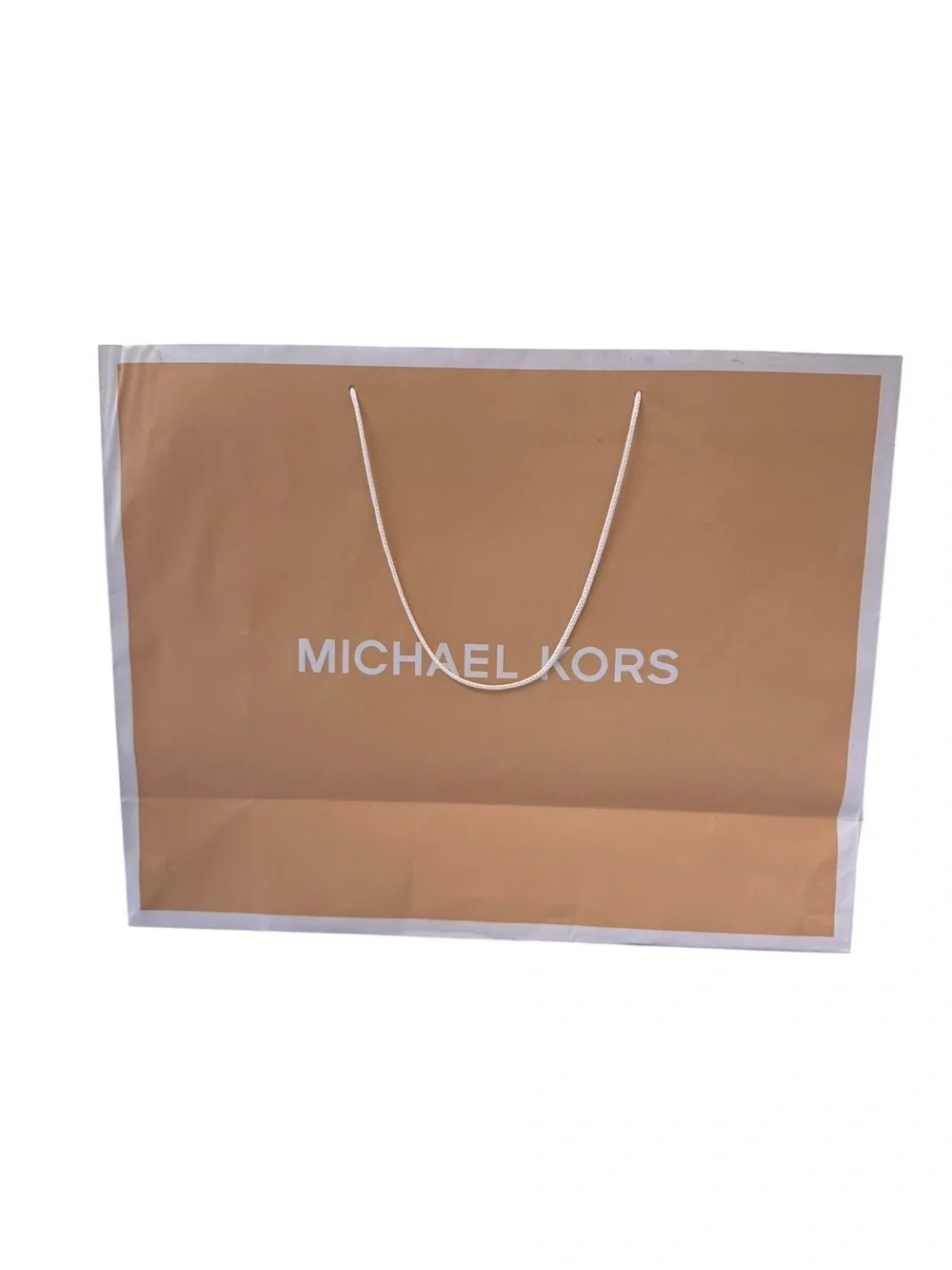 Michael Kors Tan and White Shopper Bag